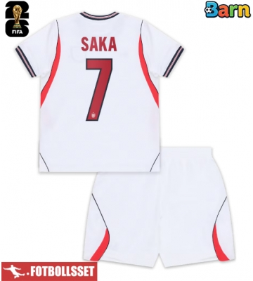 England Bukayo Saka #7 Hemmatröja Barn VM 2026 Kortärmad (+ Korta byxor)